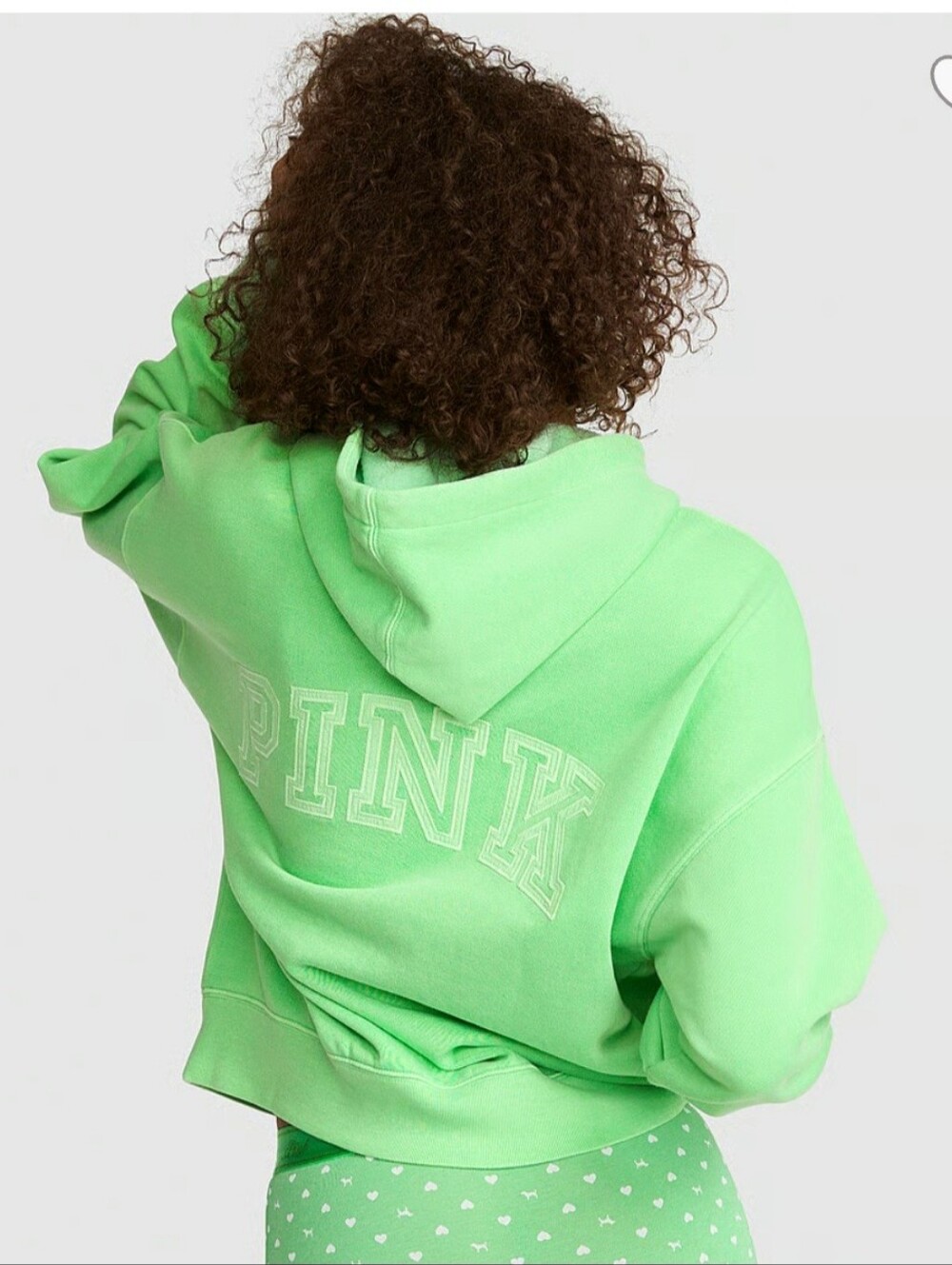 PINK Victoria's Secret Neon Lime Green Logo Hoodie